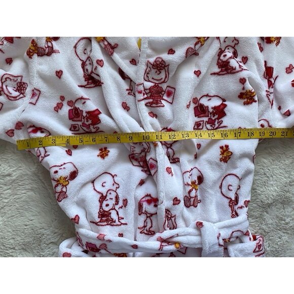 Peanuts Snoopy Charlie Brown Whole Gang Valentines Soft Robe Women’s Sz L / XL - Picture 6 of 10